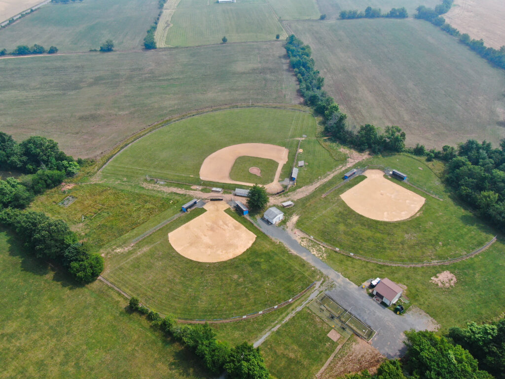 drone shot of ITD Park fields